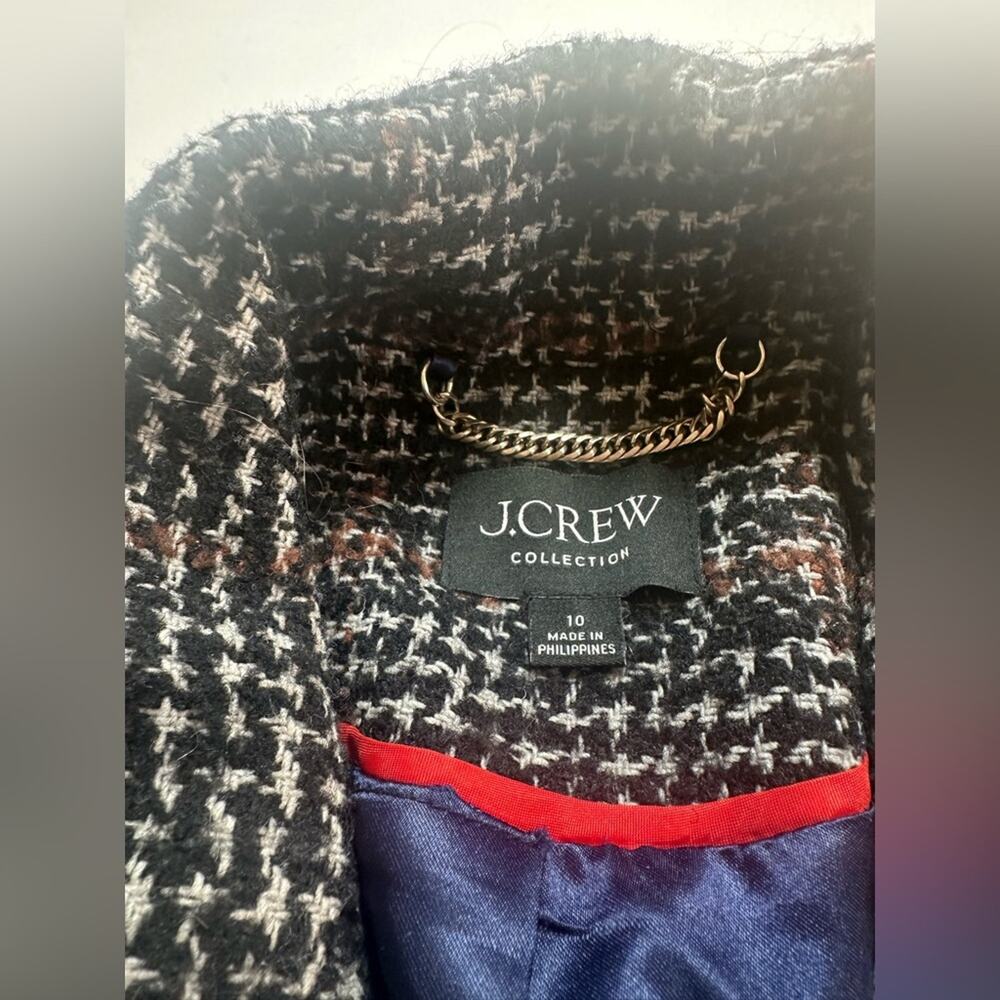 J. Crew Collection Mirabelle Topcoat Women 10 Brown Italian Wool Blend Excellent - Picture 6 of 11